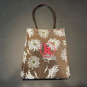 Monogrammed K Lunch Tote